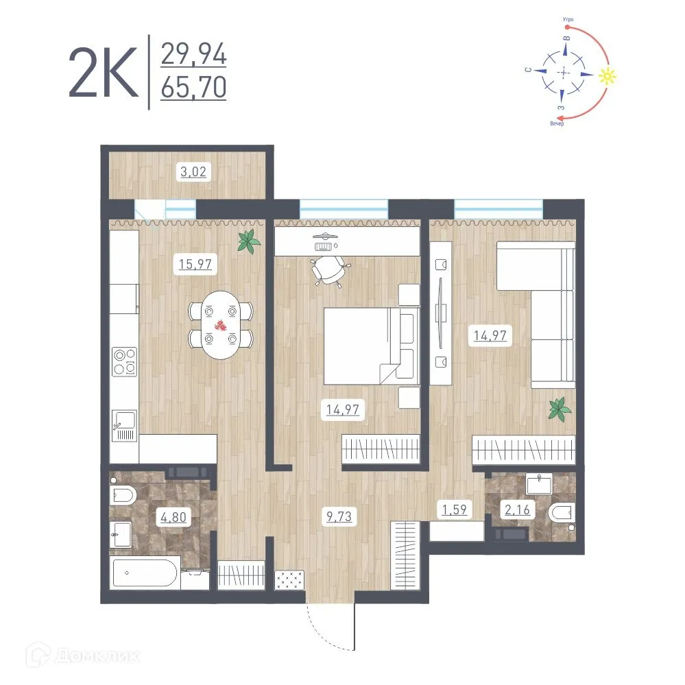 Фото квартиры в ЖК "Радуга Сибири"
