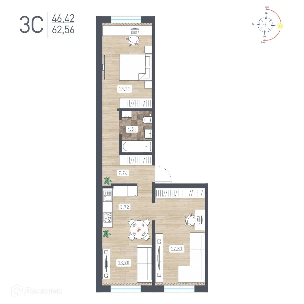 Фото квартиры в ЖК "Радуга Сибири"