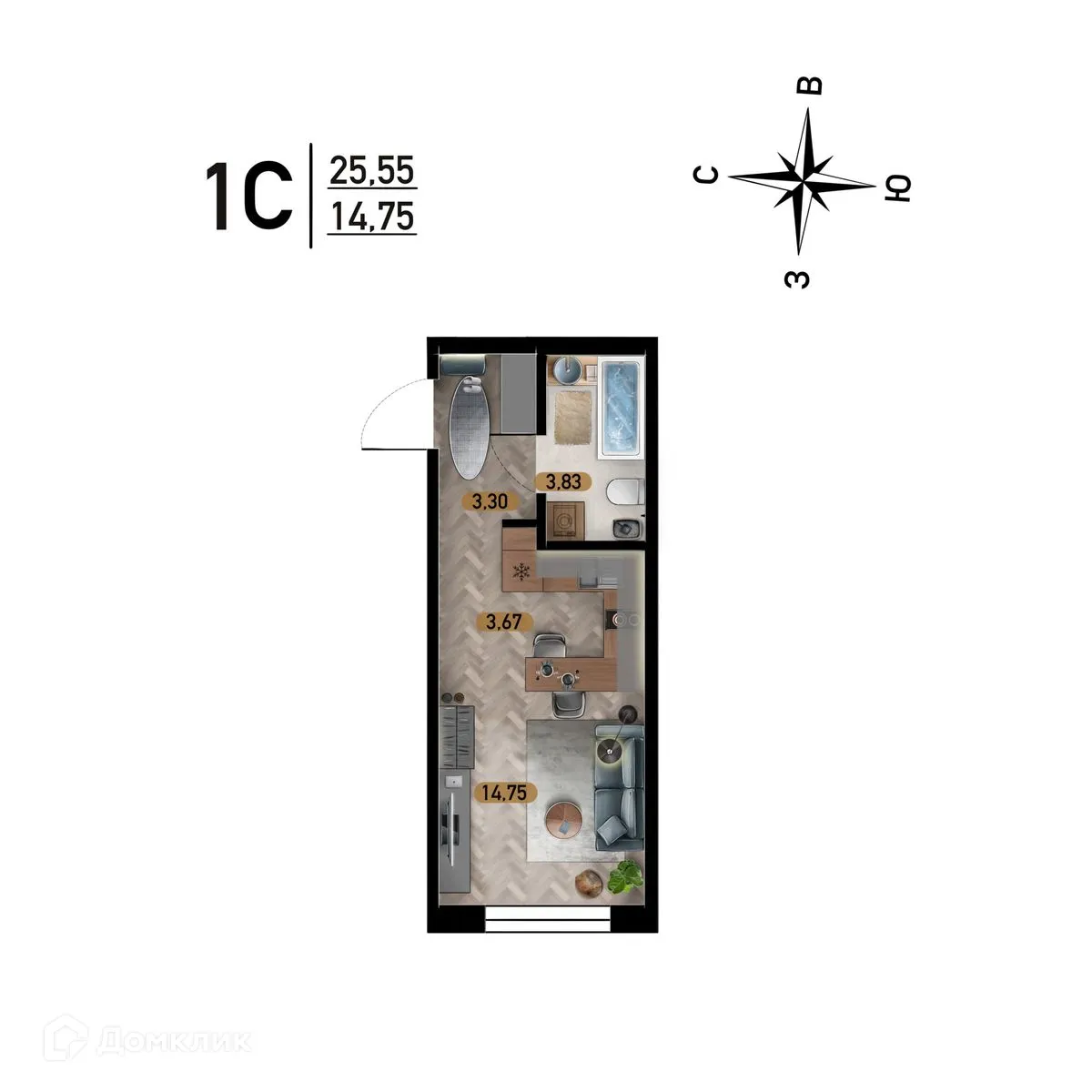 Фото квартиры в ЖК "Радуга Сибири"