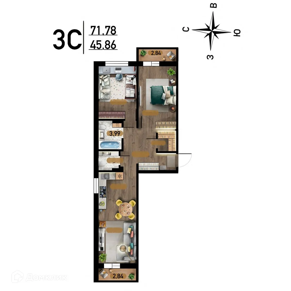 Фото квартиры в ЖК "Радуга Сибири"