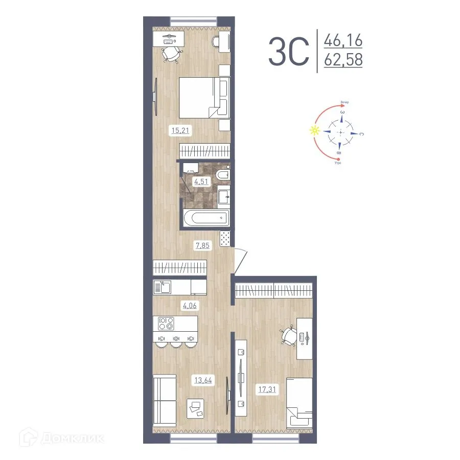 Фото квартиры в ЖК "Радуга Сибири"