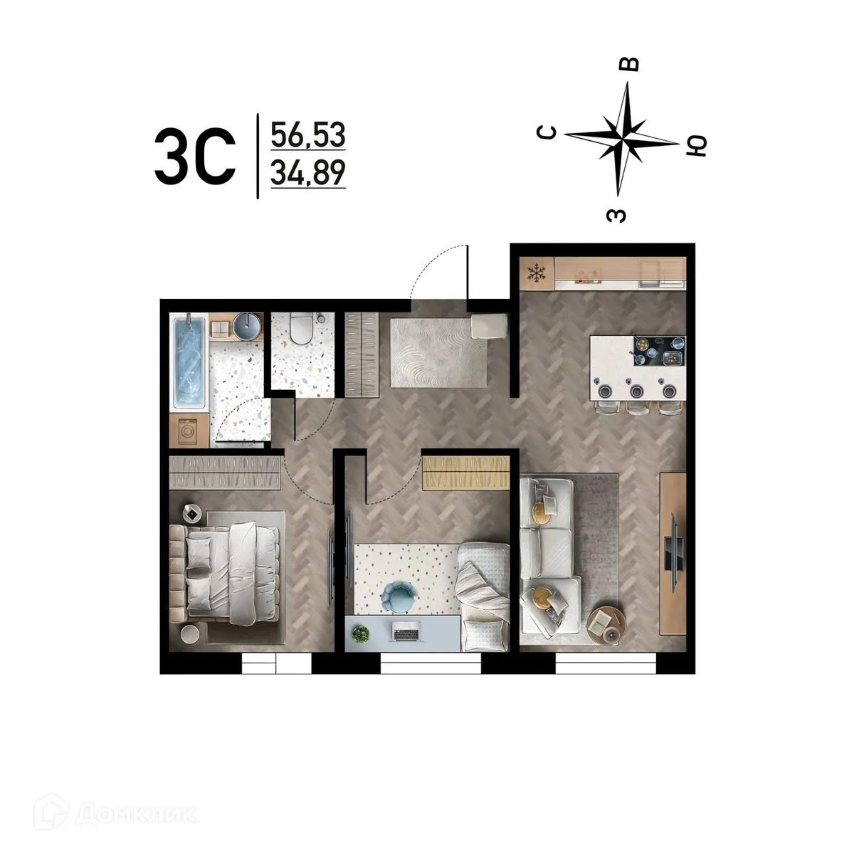 Фото квартиры в ЖК "Радуга Сибири"