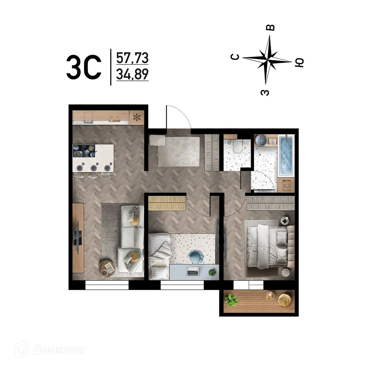 Фото квартиры в ЖК "Радуга Сибири"