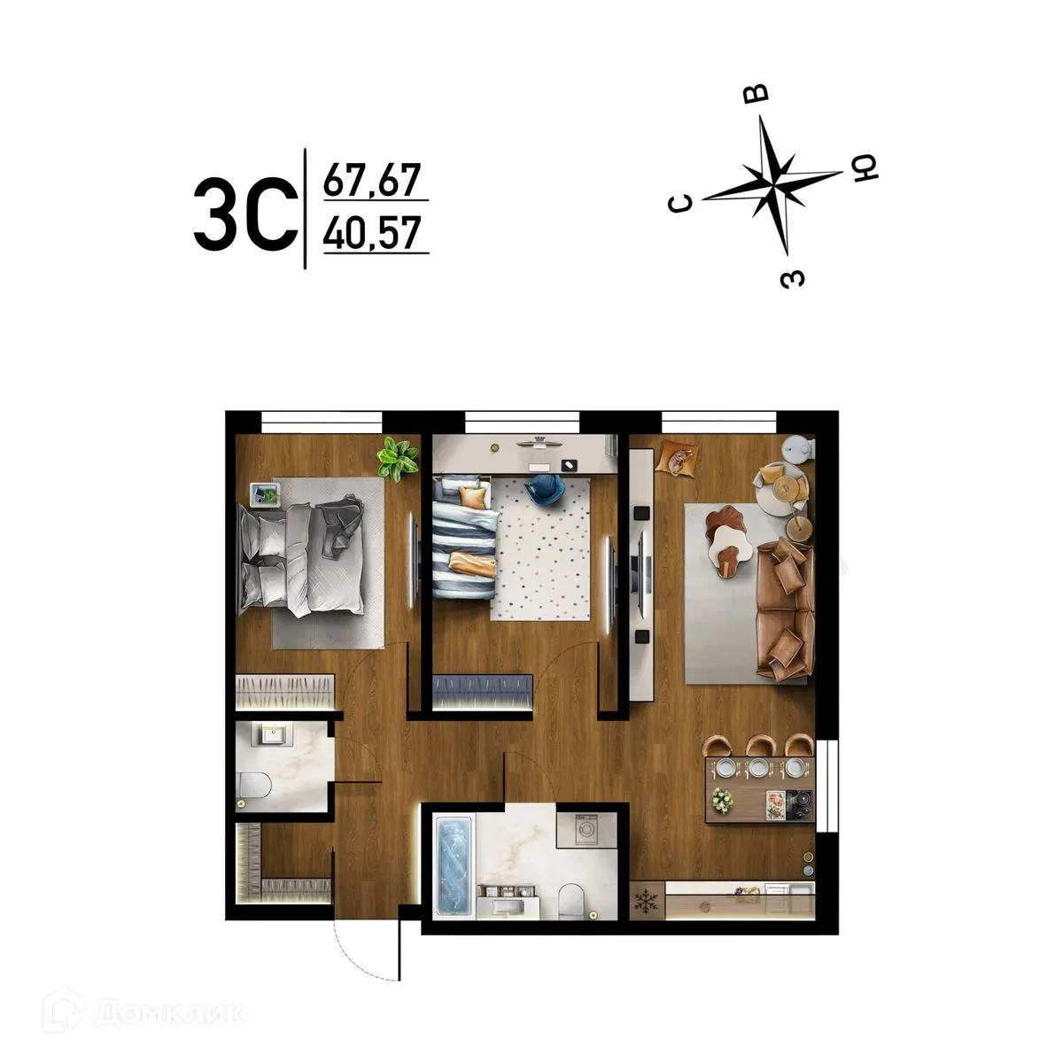 Фото квартиры в ЖК "Радуга Сибири"