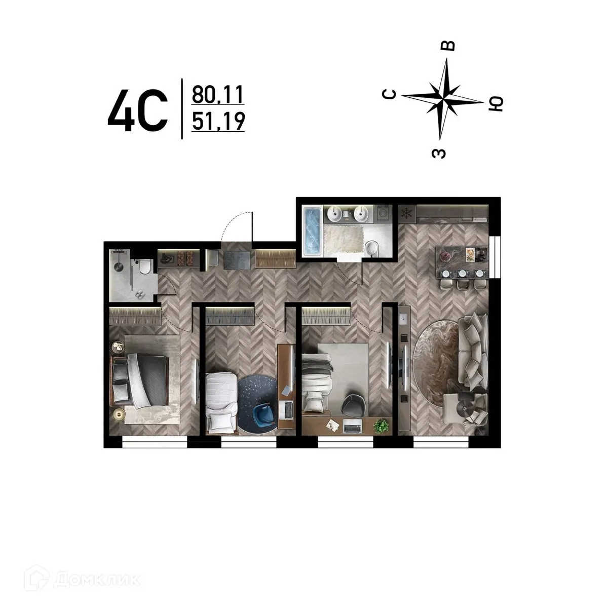 Фото квартиры в ЖК "Радуга Сибири"