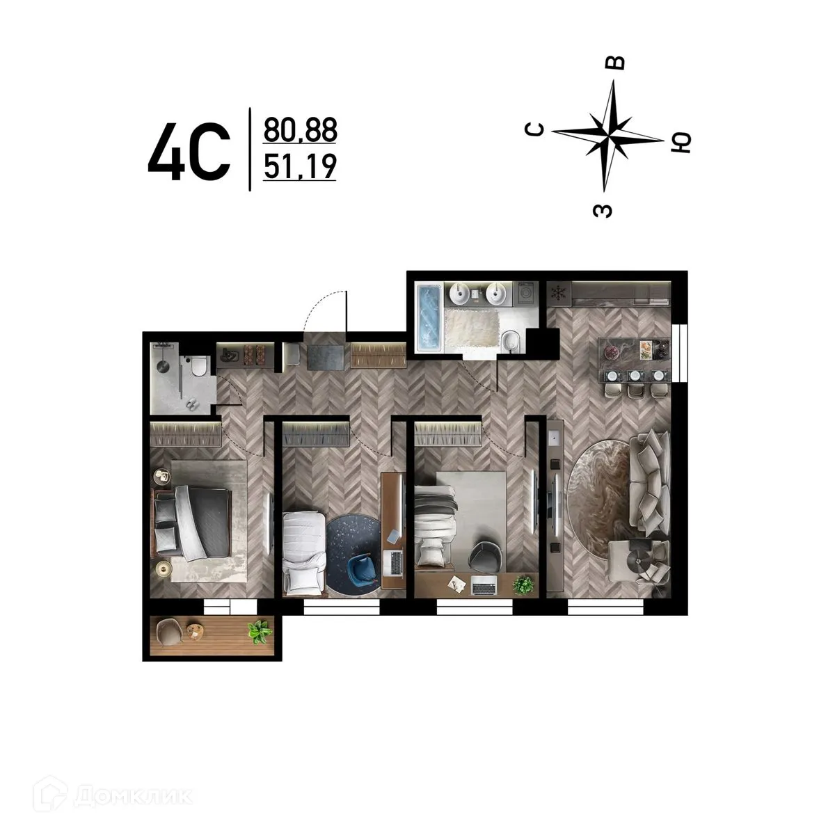 Фото квартиры в ЖК "Радуга Сибири"