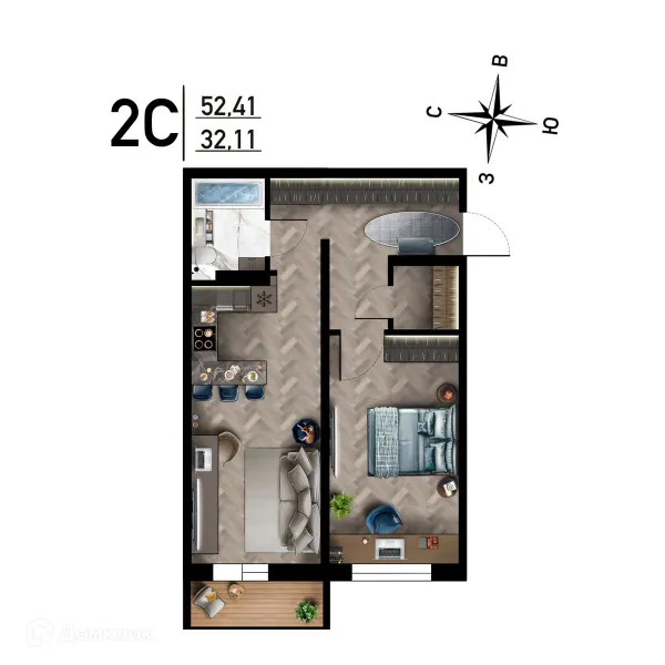 Квартира в ЖК "Радуга Сибири"