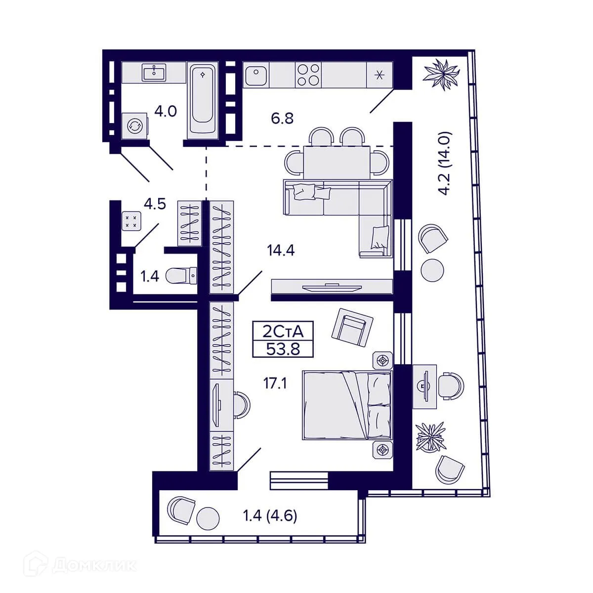 Фото квартиры в ЖК Жилой дом "GRANDO" (Грандо)