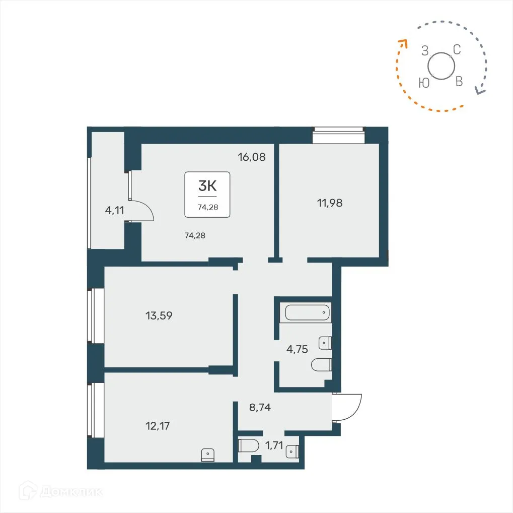 Фото квартиры в ЖК Расцветай на Авиастроителей