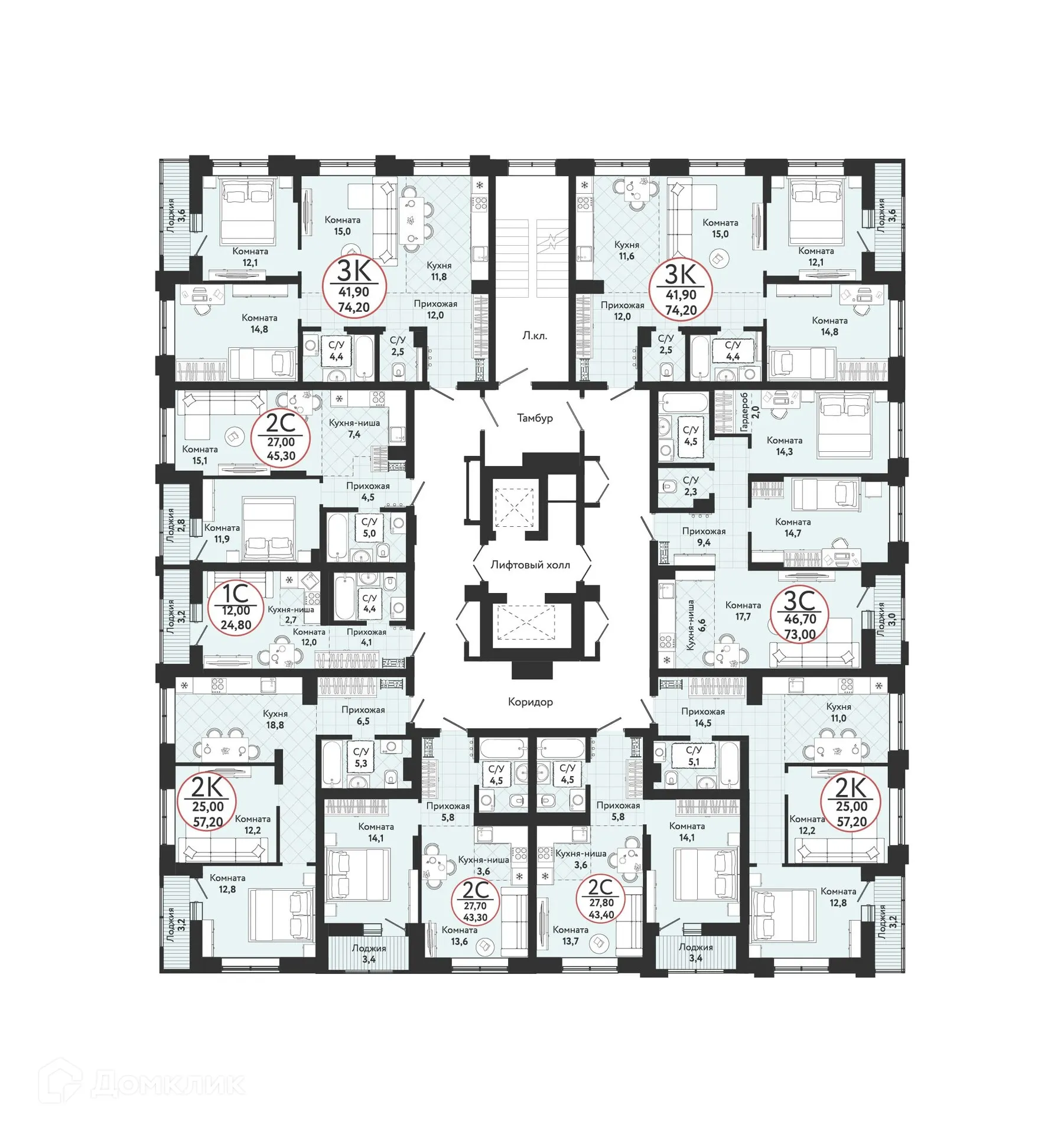 Фото квартиры в ЖК Одоевский