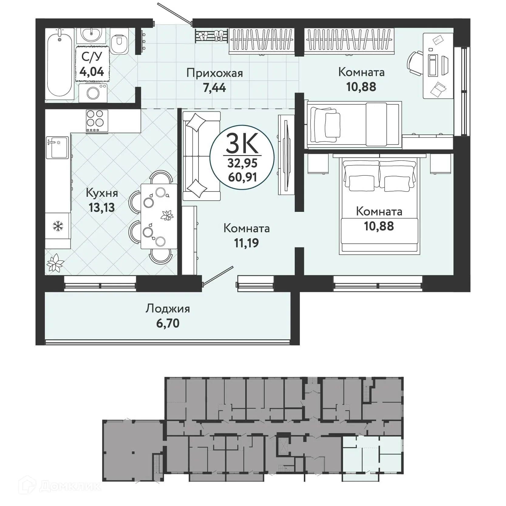 Фото квартиры в ЖК Одоевский