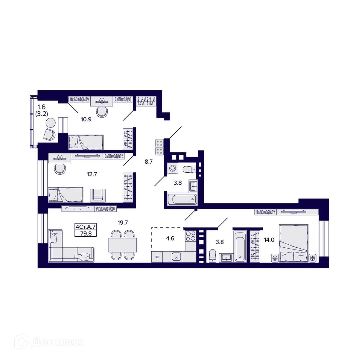 Фото квартиры в ЖК Сподвижники