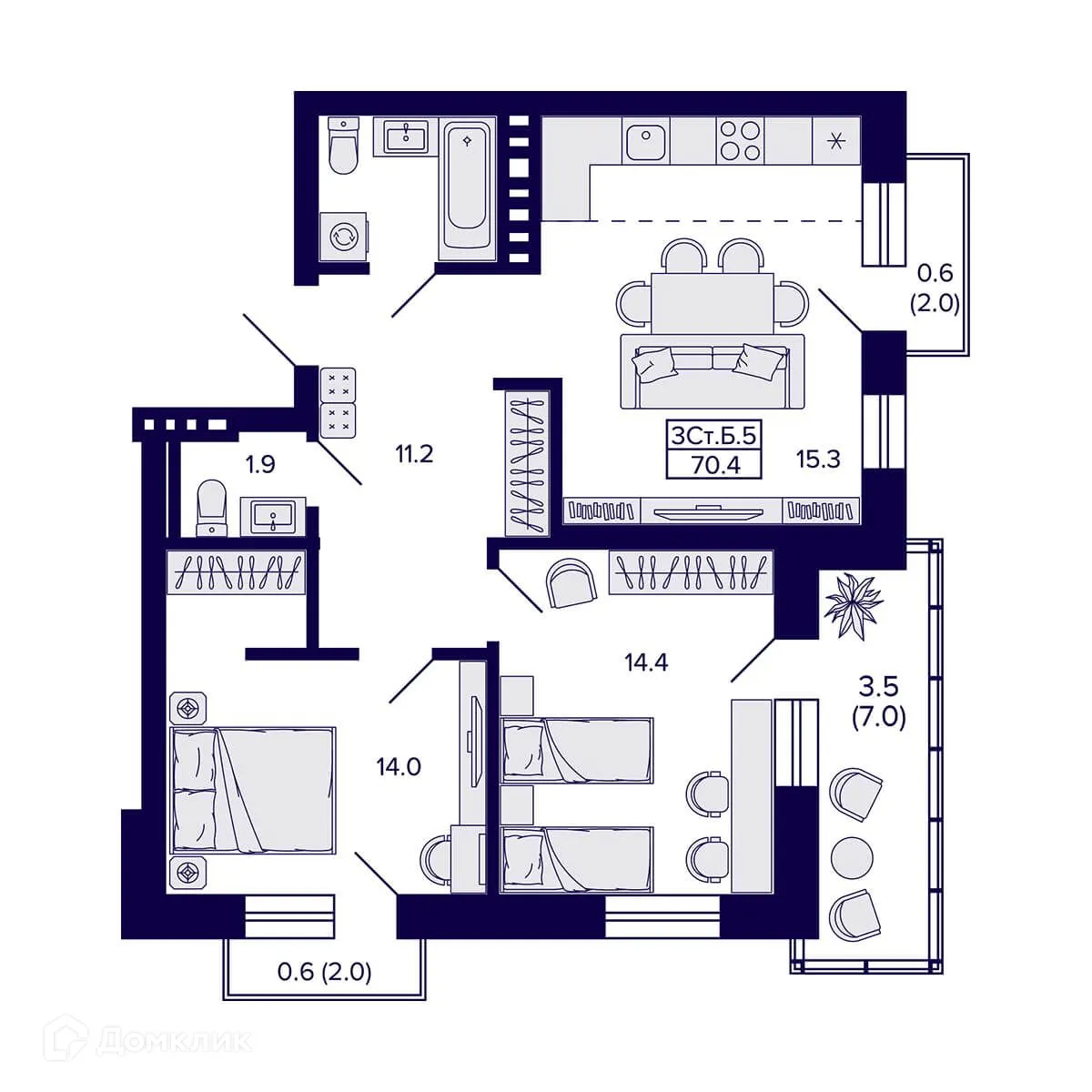 Фото квартиры в ЖК Сподвижники