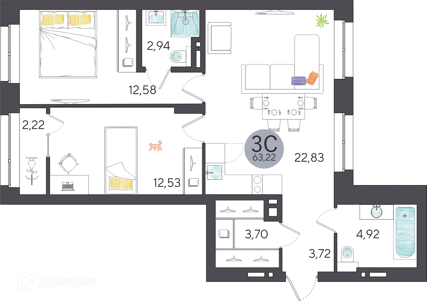 Фото квартиры в ЖК Ясный берег