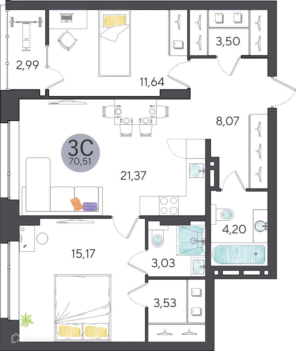 Фото квартиры в ЖК Ясный берег