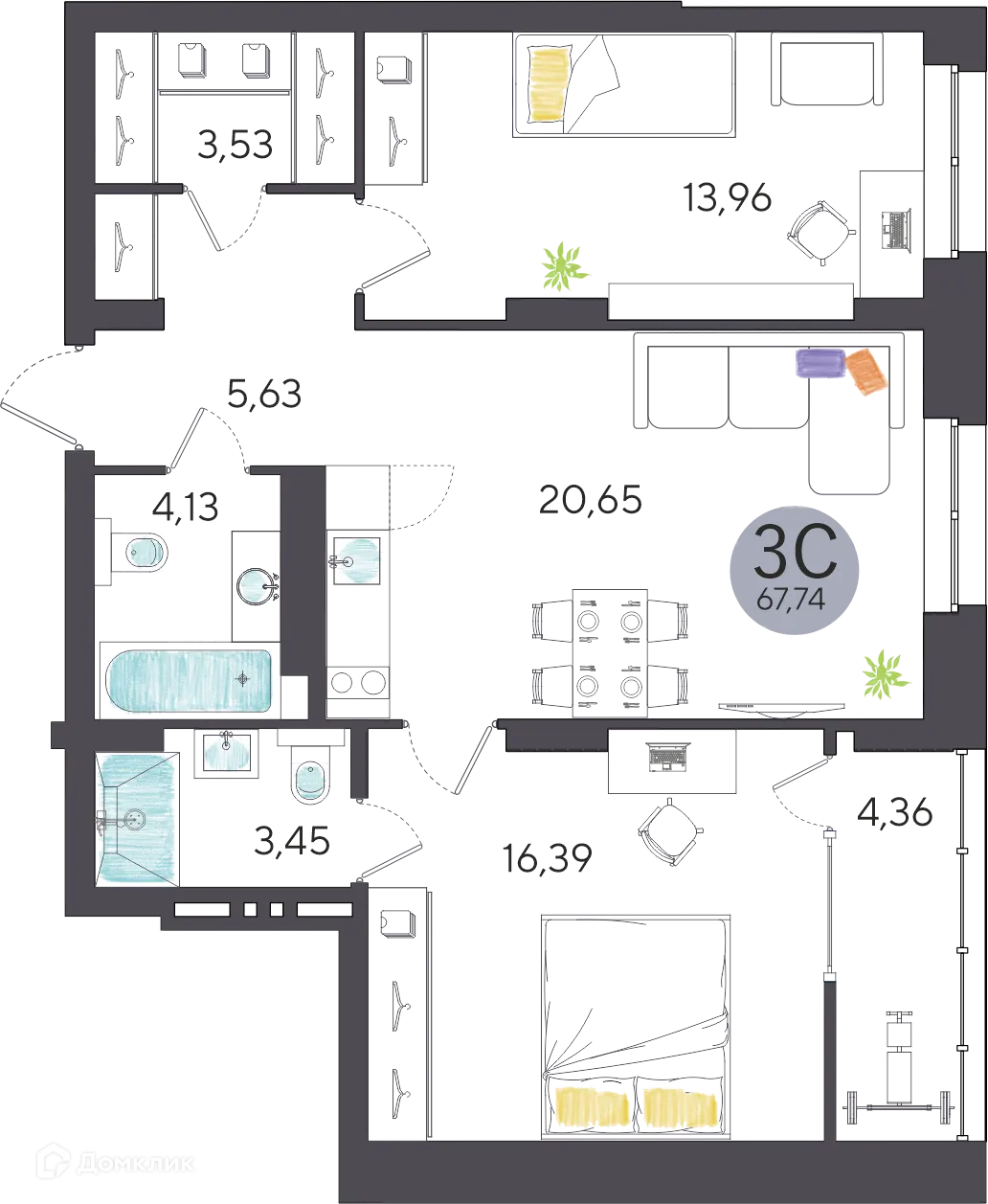 Фото квартиры в ЖК Ясный берег