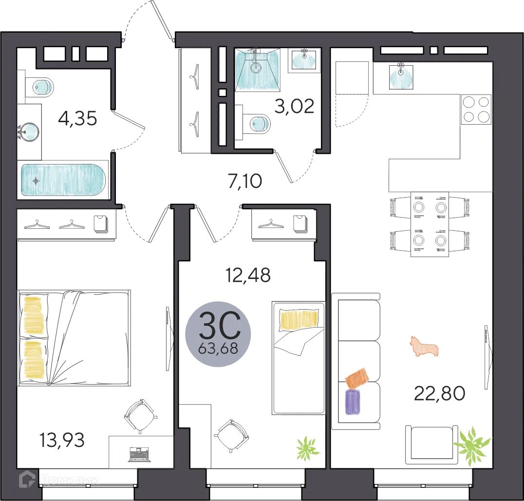 Фото квартиры в ЖК Ясный берег