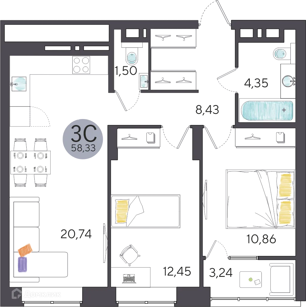 Фото квартиры в ЖК Ясный берег