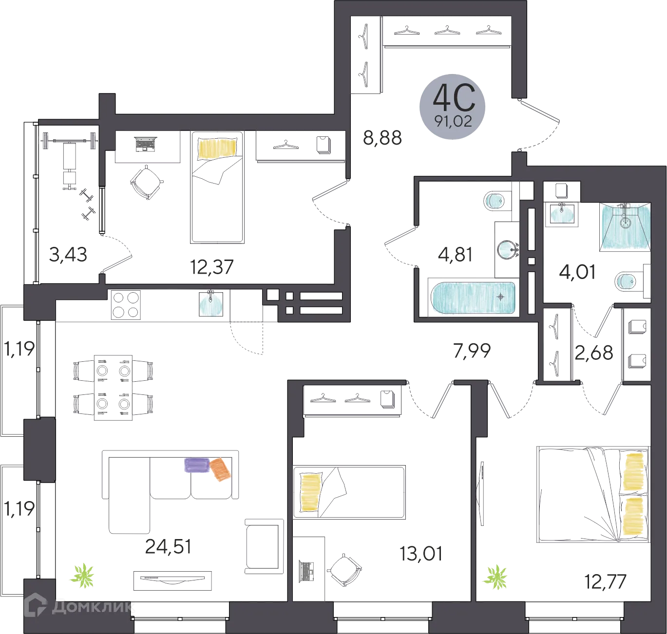 Фото квартиры в ЖК Ясный берег
