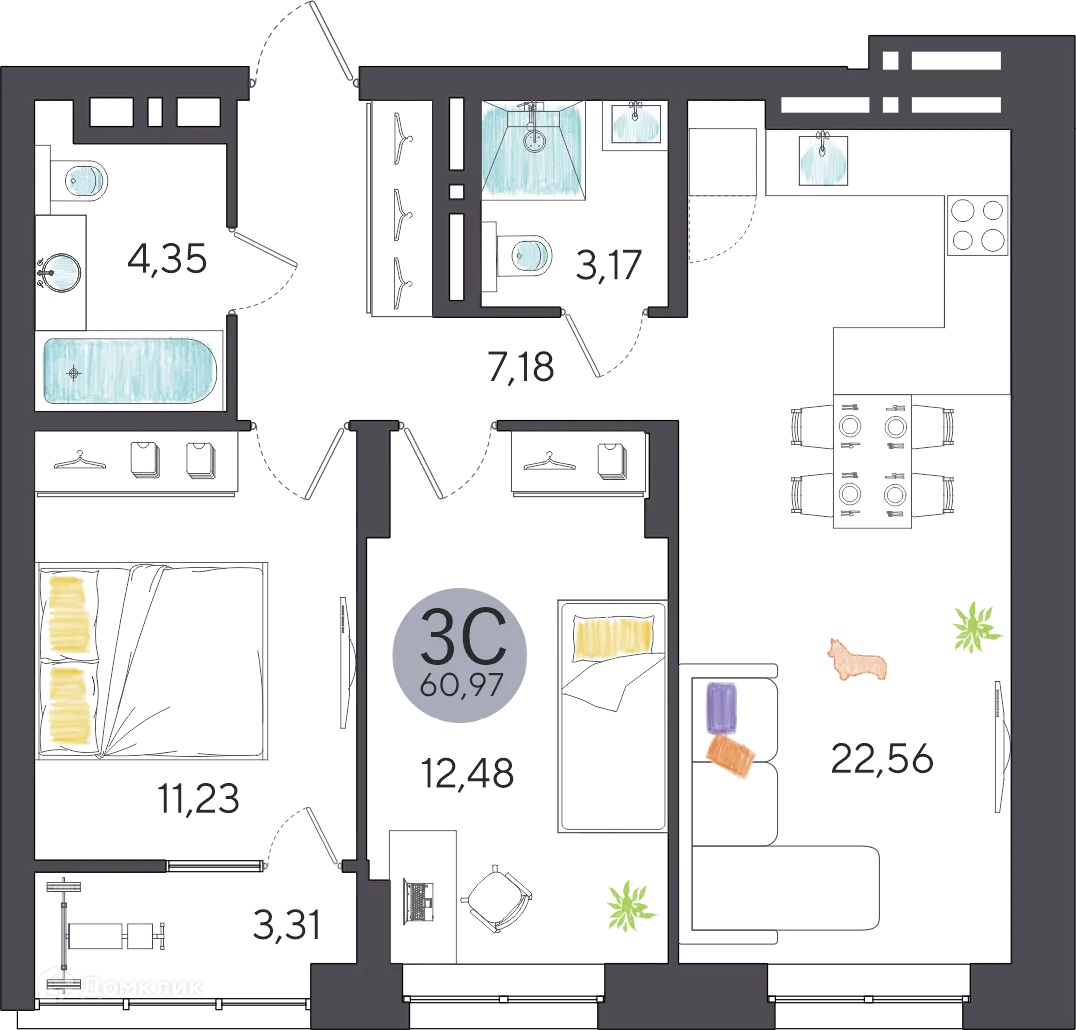 Фото квартиры в ЖК Ясный берег