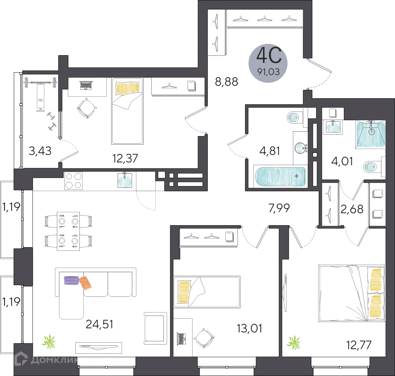 Фото квартиры в ЖК Ясный берег