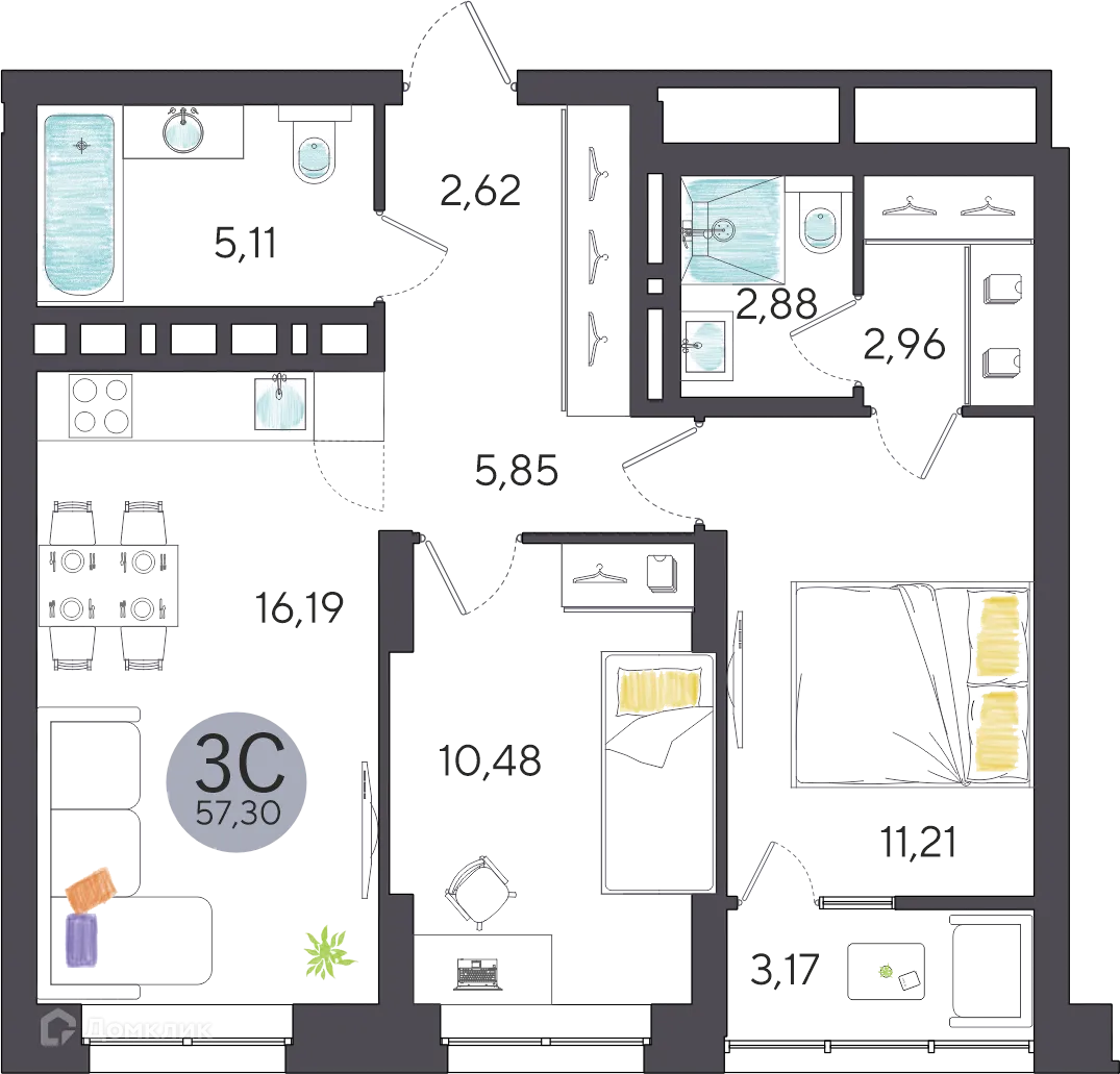 Фото квартиры в ЖК Ясный берег