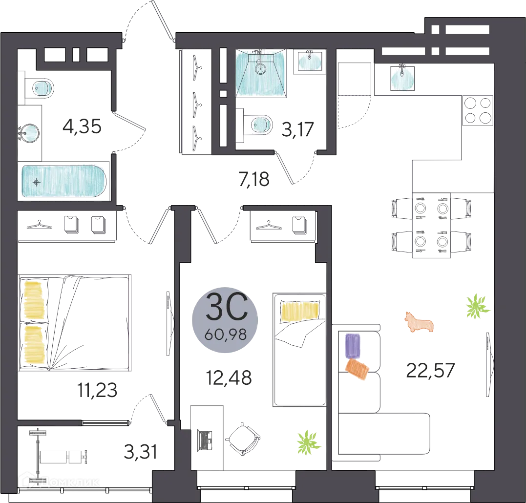 Фото квартиры в ЖК Ясный берег