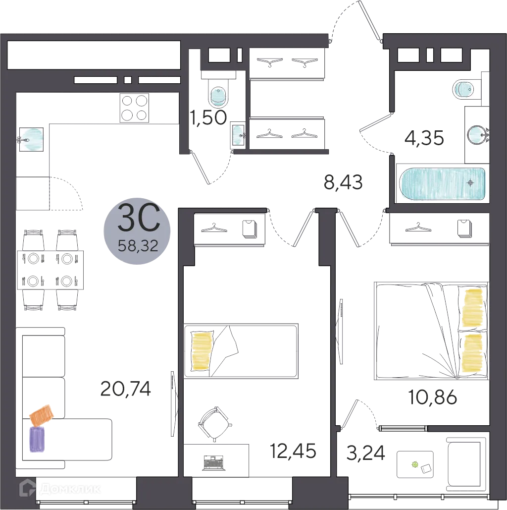 Фото квартиры в ЖК Ясный берег