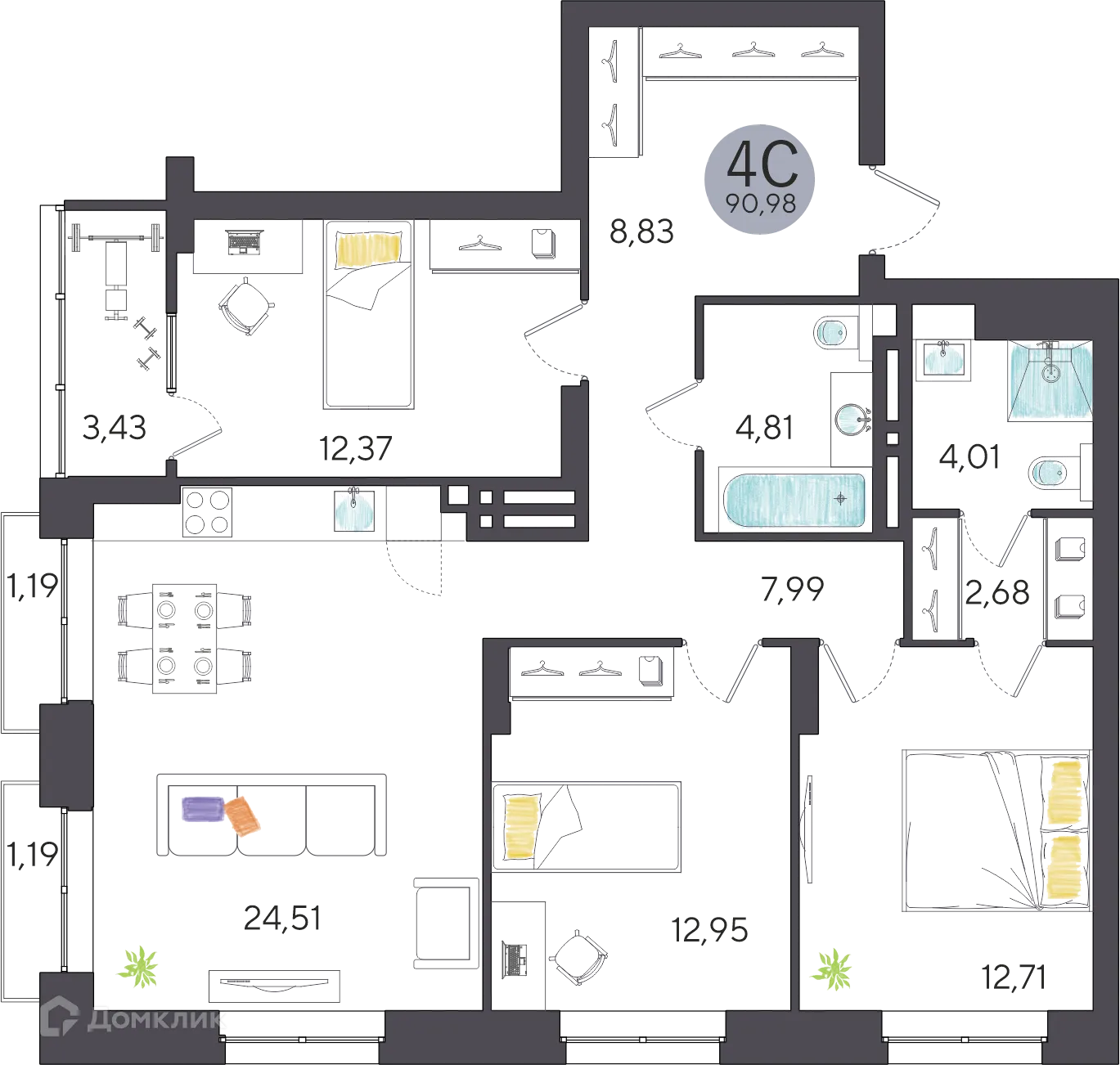 Фото квартиры в ЖК Ясный берег