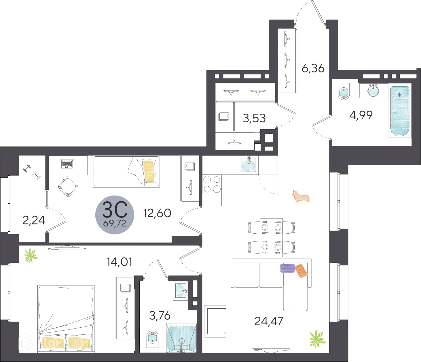 Фото квартиры в ЖК Ясный берег