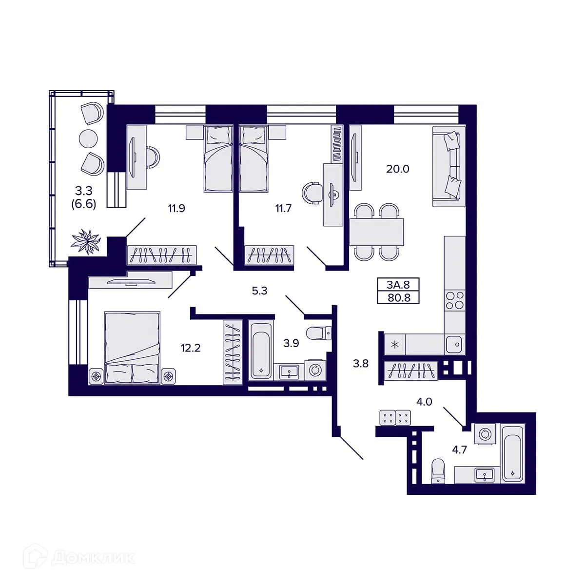 Фото квартиры в ЖК Сподвижники
