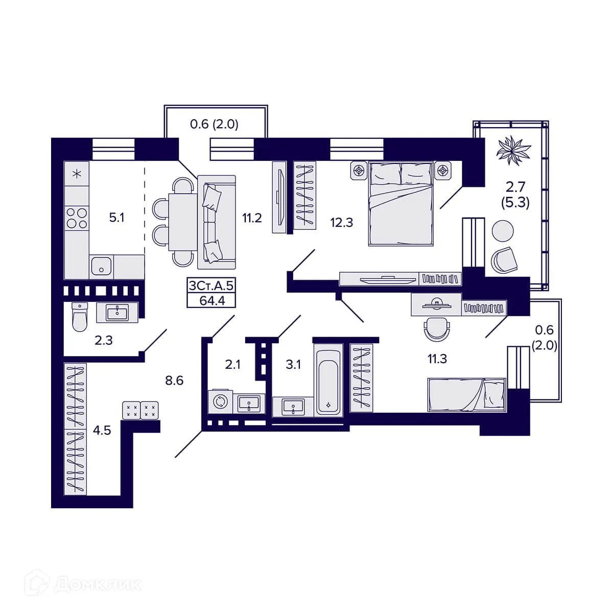 Фото квартиры в ЖК Сподвижники