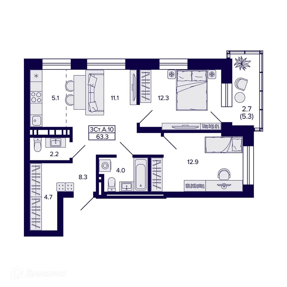 Фото квартиры в ЖК Сподвижники