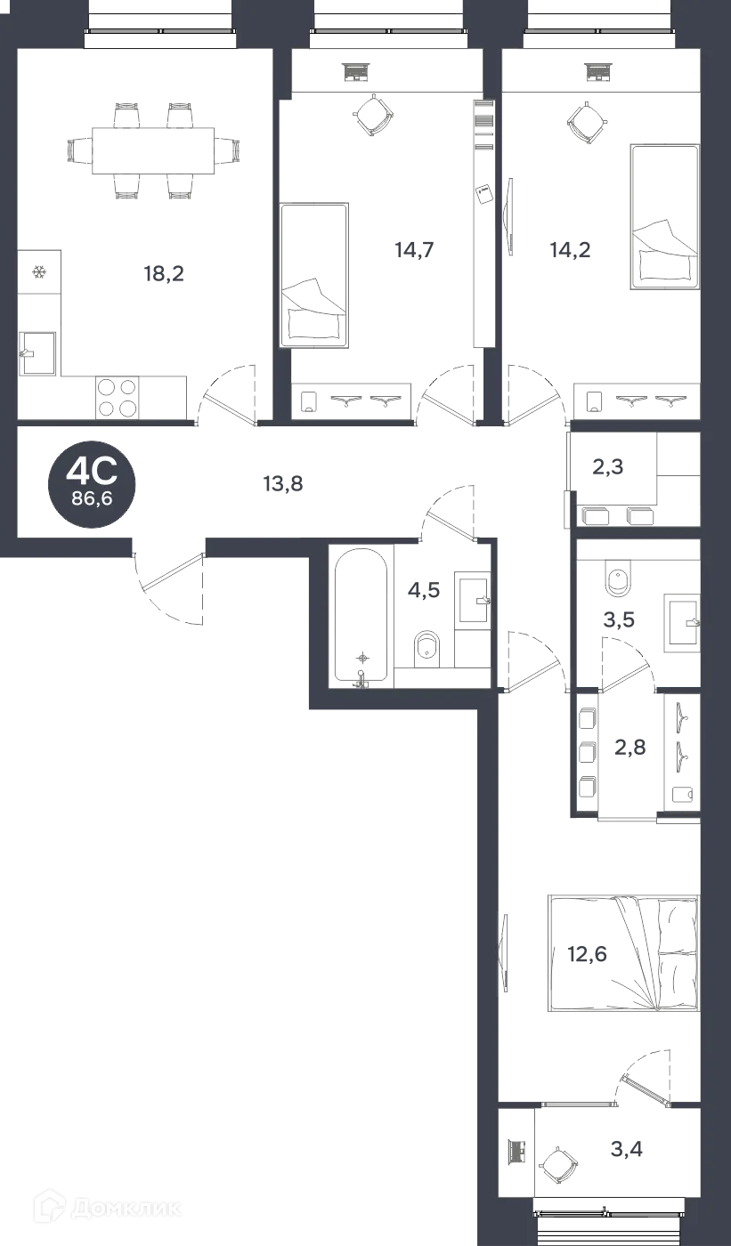 Фото квартиры в ЖК Ясный берег