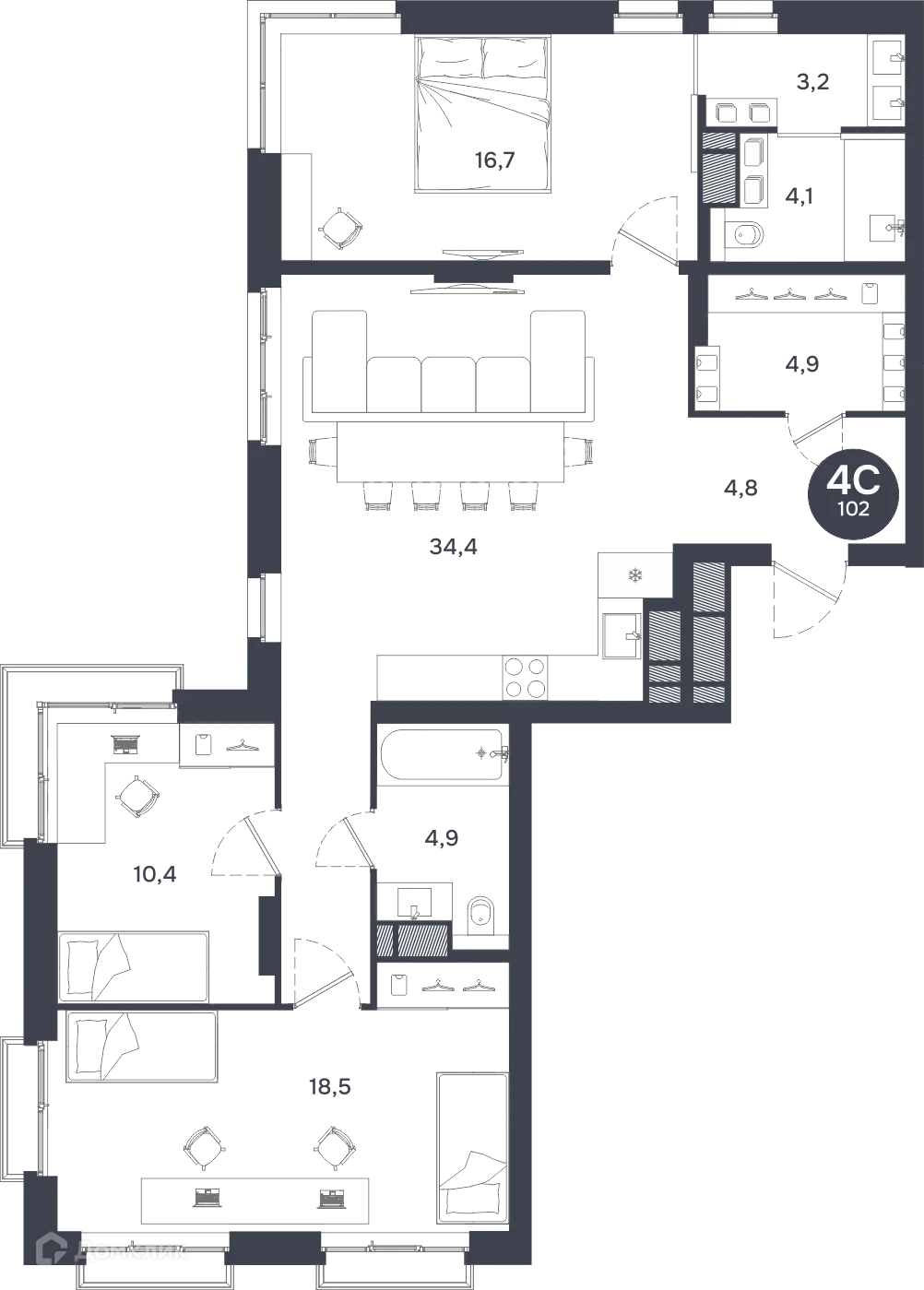 Фото квартиры в ЖК Ясный берег