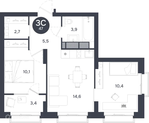 Квартира в ЖК Ясный берег