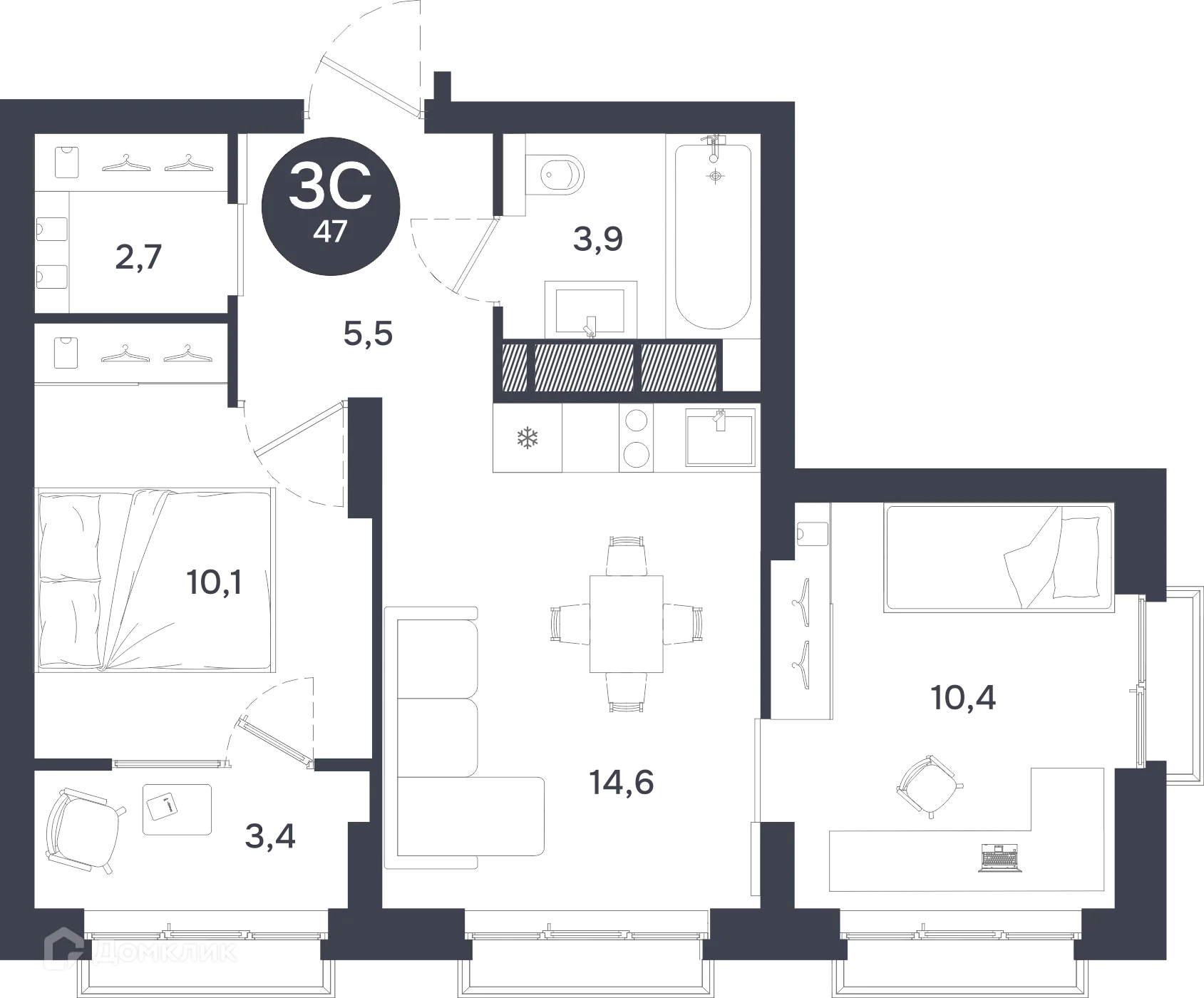 Фото квартиры в ЖК Ясный берег