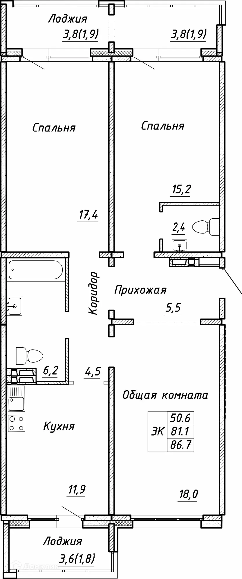 Фото квартиры в ЖК по ул. Связистов