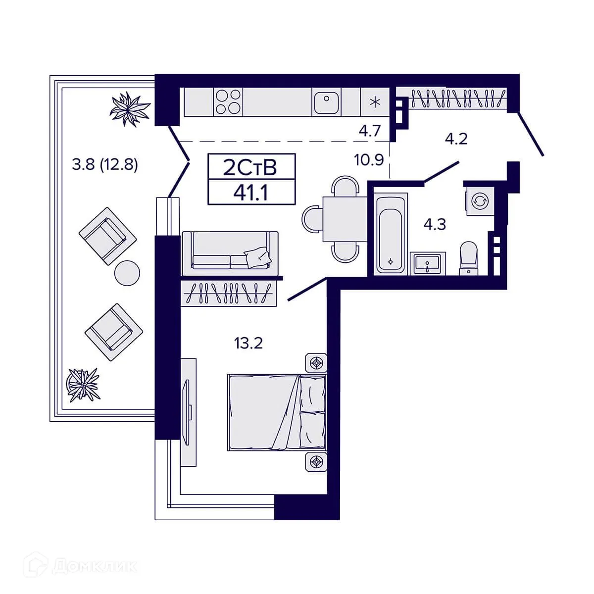 Фото квартиры в ЖК Жилой комплекс "LUNA" (ЛУНА)