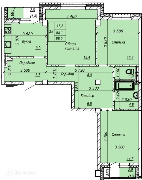 Фото квартиры в ЖК Серебряный ключ