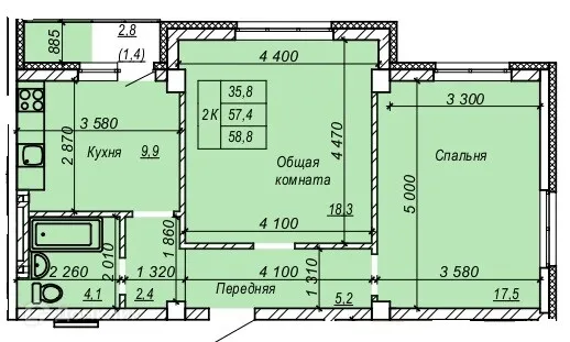Фото квартиры в ЖК Серебряный ключ