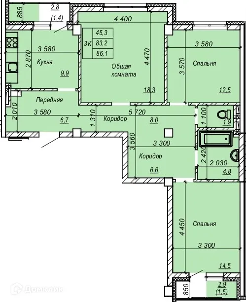 Фото квартиры в ЖК Серебряный ключ
