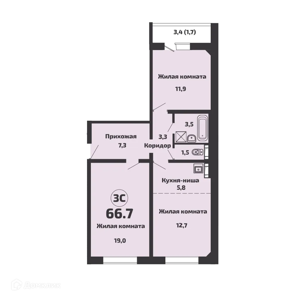 Фото квартиры в ЖК Микрорайон Приозерный.Серия LIFE (Лайф)