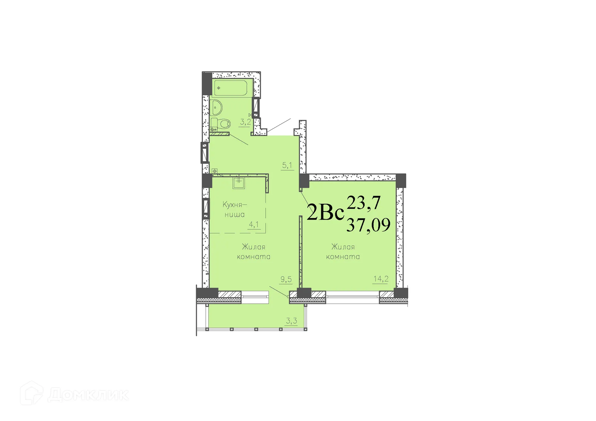 Фото квартиры в ЖК "RedFox (РэдФокс)"