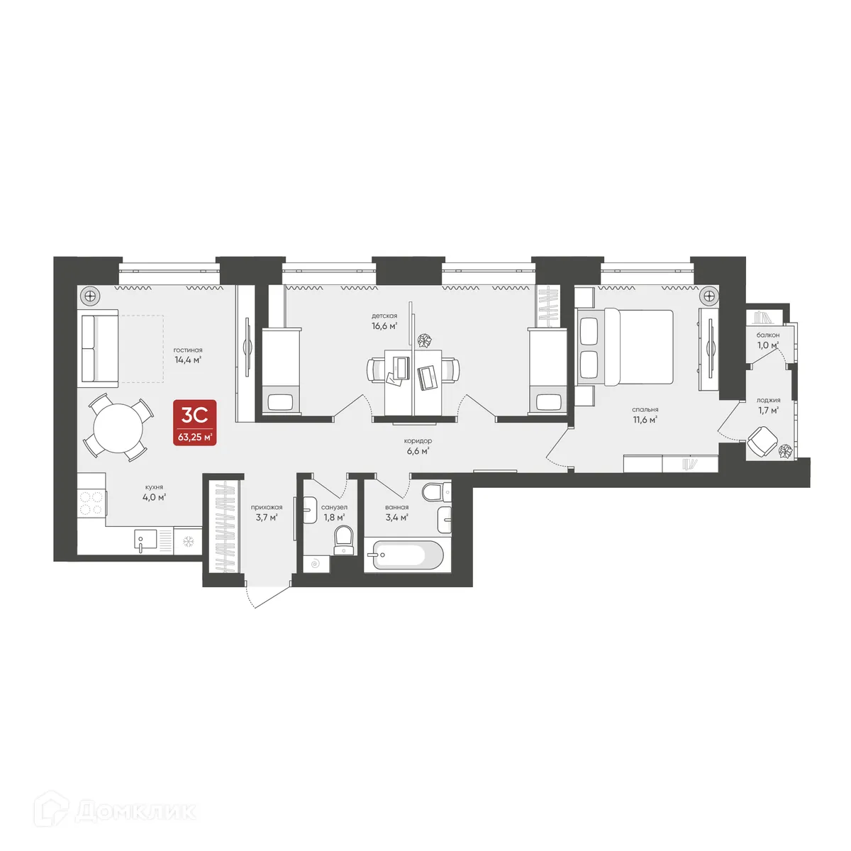 Фото квартиры в ЖК Дом по ул Промышленная