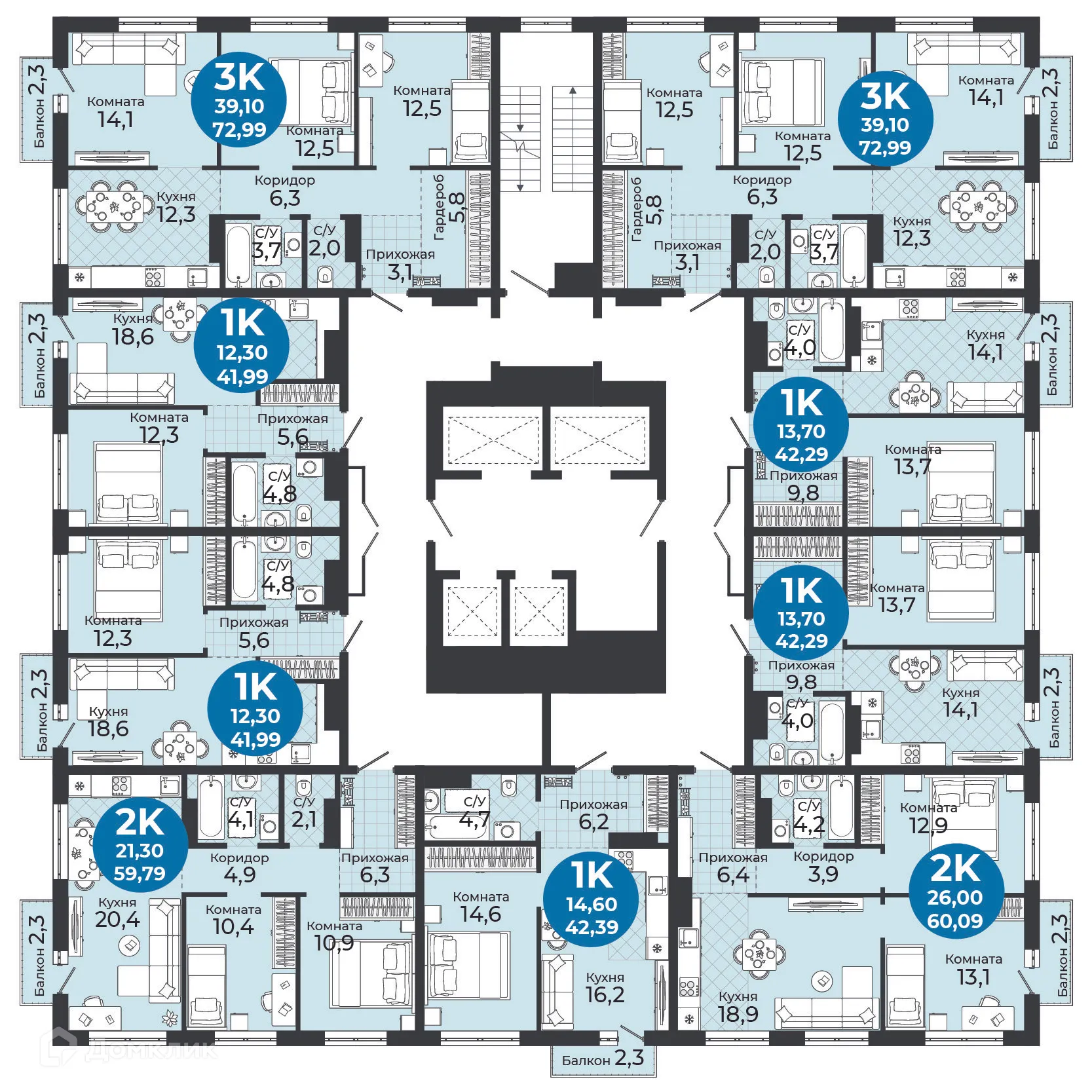 Фото квартиры в ЖК Семейный квартал