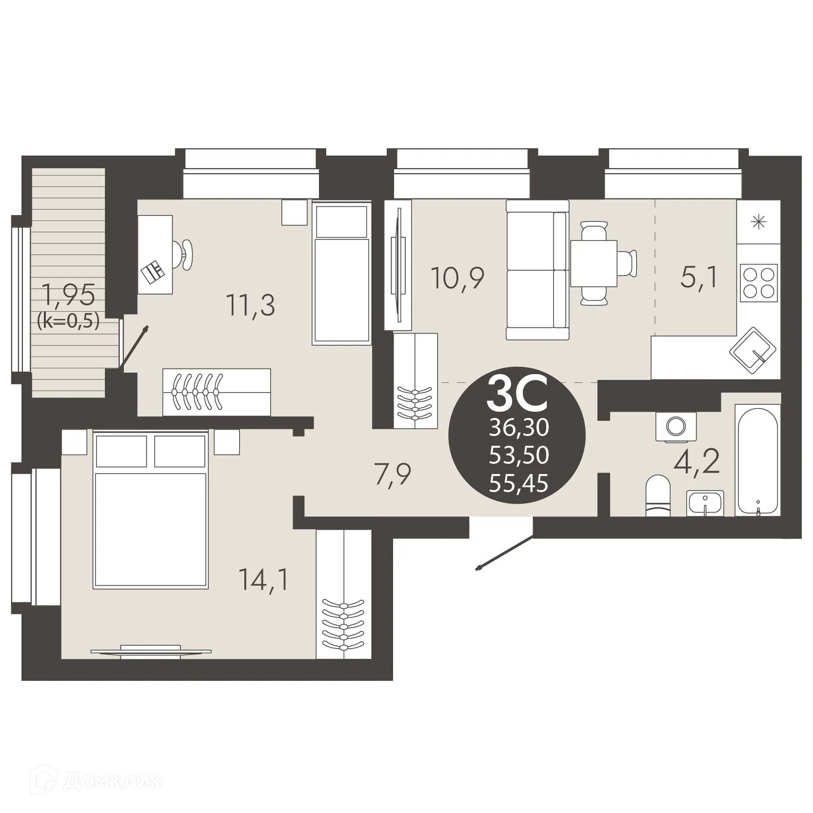 Фото квартиры в ЖК Флагман Холл