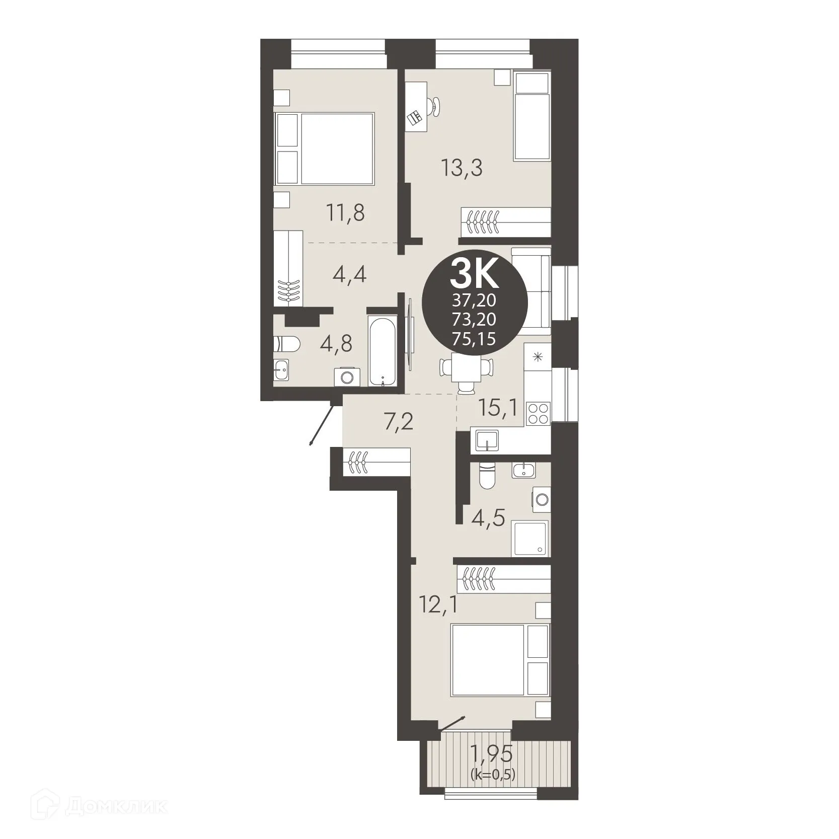 Фото квартиры в ЖК Флагман Холл