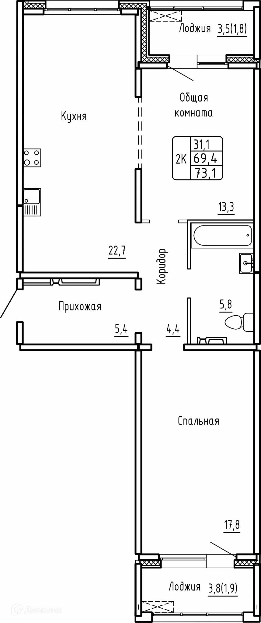Фото квартиры в ЖК САМОЦВЕТЫ