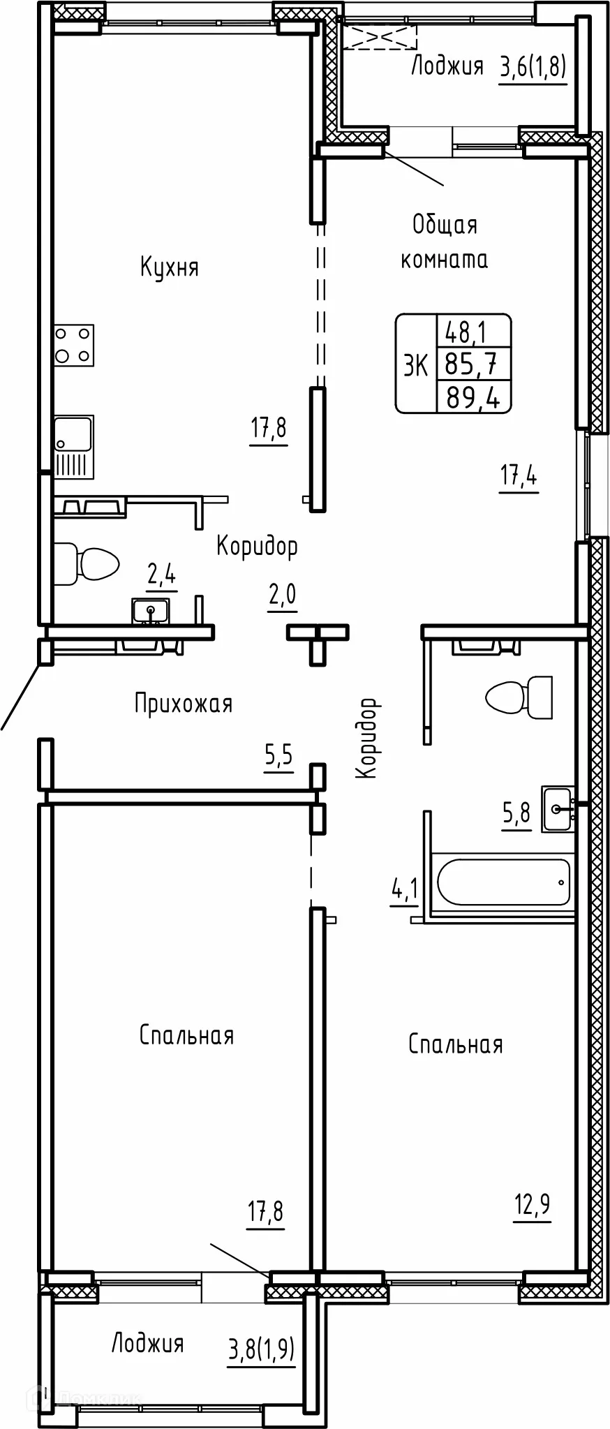 Фото квартиры в ЖК САМОЦВЕТЫ